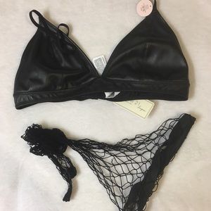 Forever 21 Bralette and Fishnet Tights